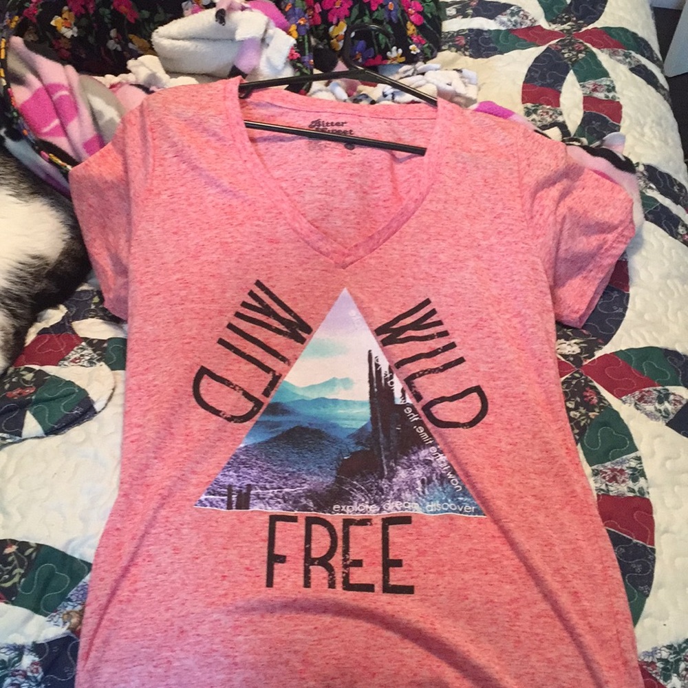 Pink V neck from zumiez